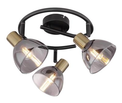 Globo 3-lichts plafondlampJay zwart met goud - 54305-3