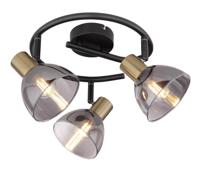 Globo 3-lichts plafondlampJay zwart met goud - 54305-3