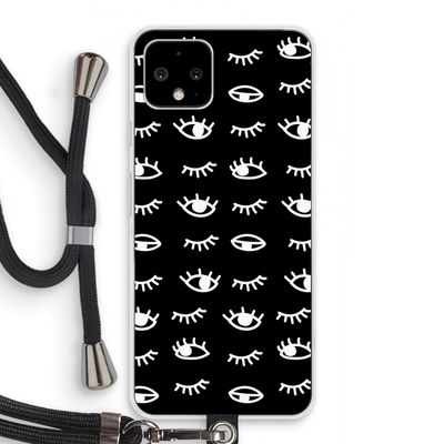 Eye pattern #3: Pixel 4 Transparant Hoesje met koord