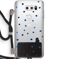 Blauwe stippen: LG V30 Transparant Hoesje met koord