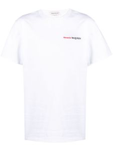 Alexander McQueen t-shirt en coton à logo brodé - Blanc