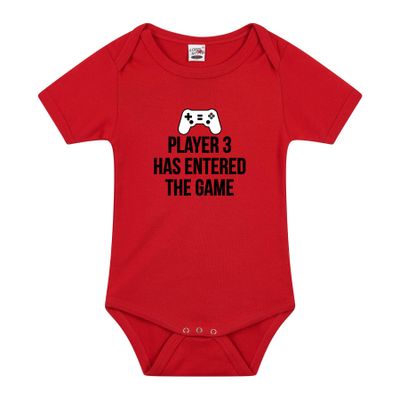 Player 3 entered cadeau baby rompertje rood jongen/meisje