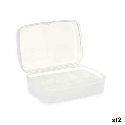 Doos met vakjes Kinvara Wit Transparant Plastic (12 Stuks)