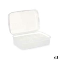 Doos met vakjes Kinvara Wit Transparant Plastic (12 Stuks)