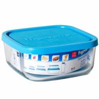 Bewaarbakje/vershoudbakje Vigo - glas - vierkant - met deksel - 340 ml - meal prep