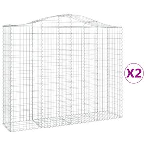 The Living Store Schanskorf - Gabion - 200x50x160/180 cm - Gegalvaniseerd - Decoratieve Tuinbarrière