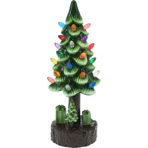 Decoratie kerstboom - met LED verlichting - groen - H30 cm - kunststof - kerstboom beeld