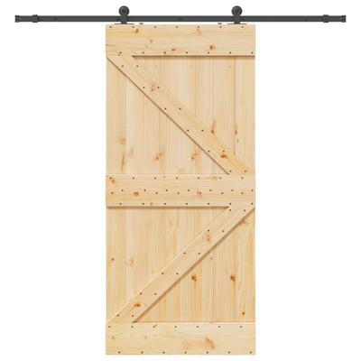 Schuifdeur met beslag 100x210 cm massief grenenhout
