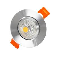 Inbouwspots zilver moderne downlighter 55mm 5W led lamp warm wit 2700k