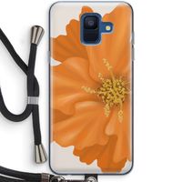 Orange Ellila flower: Samsung Galaxy A6 (2018) Transparant Hoesje met koord