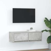 Tv-meubel 80x31x25,5 cm bewerkt hout betongrijs Tv-meubel 80x31x25,5 cm bewerkt hout betongrijs