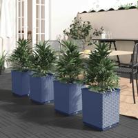 VidaXL Plantenbakken 4 st 30x30x37 cm polypropeen donkergrijs