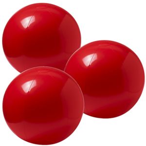 6x stuks opblaasbare strandballen extra groot plastic rood 40 cm