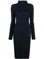 There Was One mock-neck ribbed-knit dress - Bleu