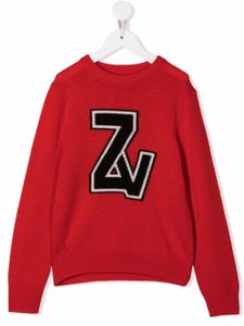 Zadig & Voltaire Kids pull à logo appliqué - Rouge