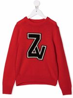 Zadig & Voltaire Kids pull à logo appliqué - Rouge