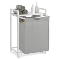 Wasmand met uittrekbare waszakken, Duifgrijs / 65 L