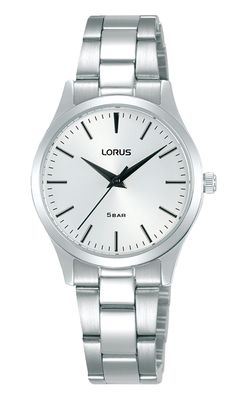 Lorus RRX77HX9 Horloge staal zilverkleurig-wit 28 mm