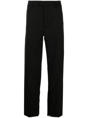 Off-White pantalon droit à logo brodé - Noir
