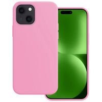 Basey iPhone 15 Plus Hoesje Siliconen Back Cover Case - iPhone 15 Plus Hoes Silicone Case Hoesje - Lichtroze - thumbnail
