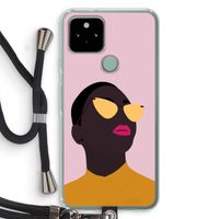 Yellow glasses: Pixel 5 Transparant Hoesje met koord