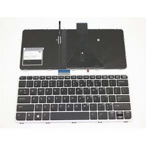 Notebook keyboard for HP EliteBook Folio 1020 G1 with silver frame