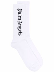 Palm Angels chaussettes à logo intarsia - Blanc