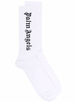 Palm Angels chaussettes à logo intarsia - Blanc - thumbnail