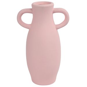 Countryfield Amphora vaas - roze terracotta - D12 x H20 cm - smalle opening - Vazen