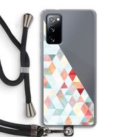 Gekleurde driehoekjes pastel: Samsung Galaxy S20 FE / S20 FE 5G Transparant Hoesje met koord