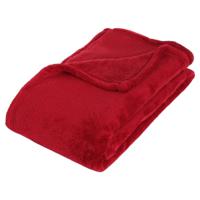 Fleece deken/fleeceplaid rood 125 x 150 cm polyester   -