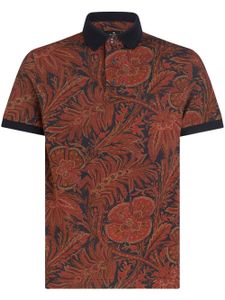 ETRO floral-print cotton polo shirt - Rouge