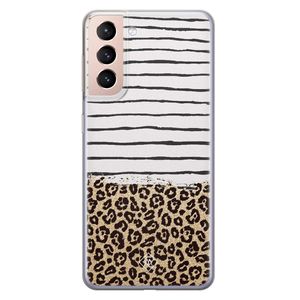 Samsung Galaxy S21 Plus siliconen telefoonhoesje - Leopard lines