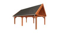 Overkapping Zadeldak XXL 770x585 cm- Zadeldak- Onbehandeld lariks Douglas hout- Trendhout