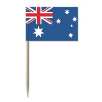 Cocktailprikkers vlag Australie - 50x stuks - 8 cm vlaggetjes - landen decoratie - Prikkertjes