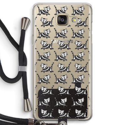 Zwarte poes: Samsung Galaxy A5 (2016) Transparant Hoesje met koord