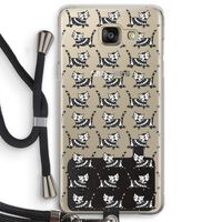 Zwarte poes: Samsung Galaxy A5 (2016) Transparant Hoesje met koord