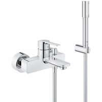 GROHE Lineare New badkraan met omstel en koppelingen met handdouche Sena met wanddouchehouder en doucheslang 150cm chroom 33850001 - thumbnail