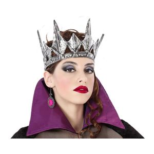 Halloween/horror verkleed kroon - dark queen/princess - kunststof - dames/meisjes