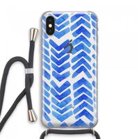 Blauwe pijlen: iPhone XS Max Transparant Hoesje met koord
