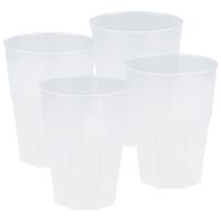 Drinkglazen frosted - transparant - 24x - 300 ml - onbreekbaar kunststof - Feest/cocktailbekers Drinkglazen frosted - transparant - 24x - 300 ml - onbreekbaar kunststof - Feest/cocktailbekers