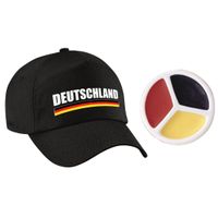 Duitsland / Deutschland landen supporters baseballcap zwart volwassenen met vlag schmink - thumbnail