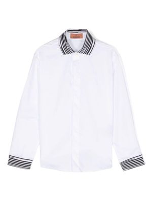 Missoni Kids chemise en coton à détails rayés - Blanc