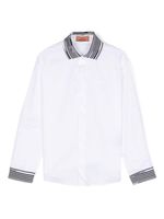 Missoni Kids chemise en coton à détails rayés - Blanc