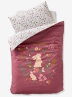 Bedset voor baby's met dekbedovertrek + kussensloop LAPIN ENCHANTÉ oudroze