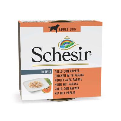 SCHESIR Chicken with papaya in jelly - natvoer voor honden - 150g