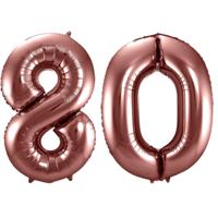 Folat Verjaardag Leeftijd folieballon - 80 jaar - ros? goud - 86 cm - cijferballon groot