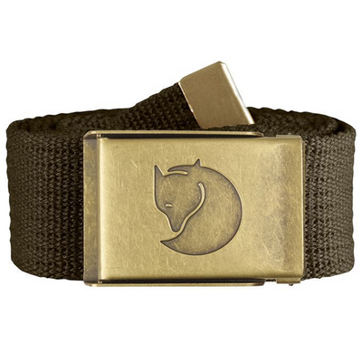 Fjallraven Canvas Brass Belt 4 Cm Riem Dark Olive 1 Size