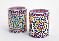 Waxinehouder mozaiek cilinder - Cantara - multi colour