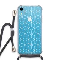 Zwart-witte kubussen: iPhone XR Transparant Hoesje met koord Zwart-witte kubussen: iPhone XR Transparant Hoesje met koord